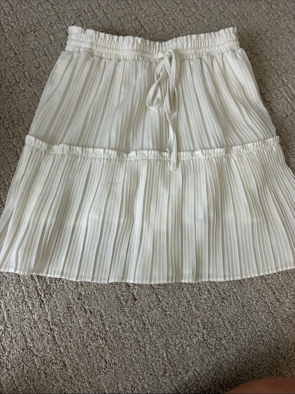 Princess Polly Women's White Pleated Tiered Skirt